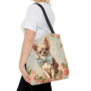 Charming Chihuahua Floral Tote Bag - Eco-Friendly and Stylish