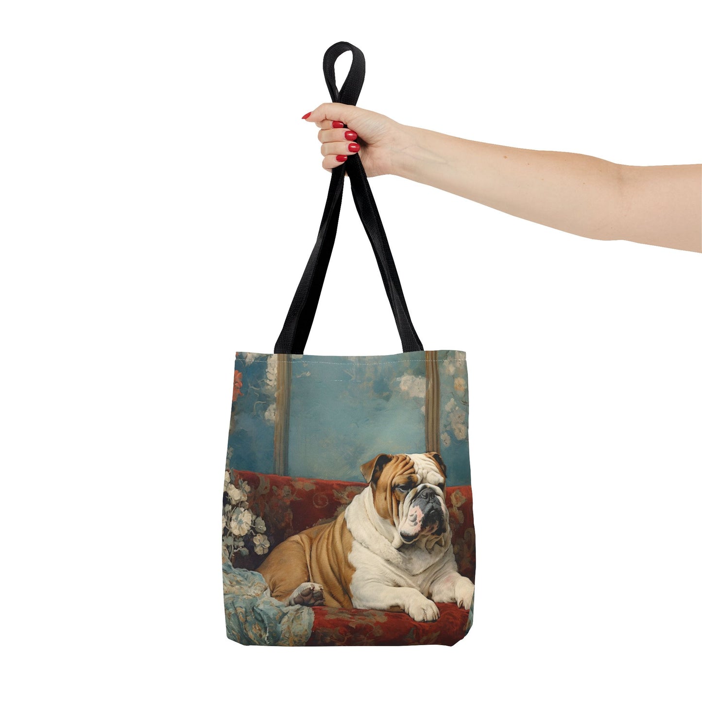 Refined Bulldog Art Canvas Tote Bag - Stylish and Eco-Friendly Gift