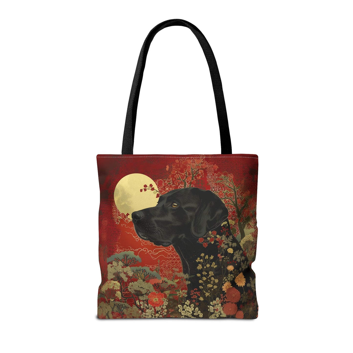 Moonlit Labrador Eco-Friendly Tote Bag - Floral Design, Dog Lover Gift