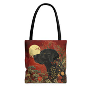 Moonlit Labrador Eco-Friendly Tote Bag - Floral Design, Dog Lover Gift