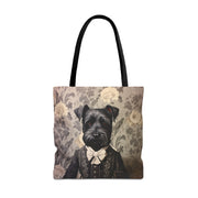 Distinguished Schnauzer Tote Bag, Elegant Floral Design for Dog Lovers