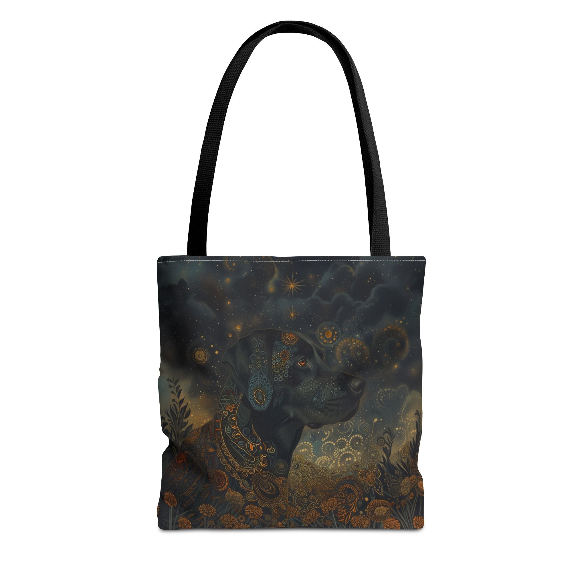 Mystical Labrador Night Sky Tote Bag, Eco-Friendly Canvas for Dog Lovers