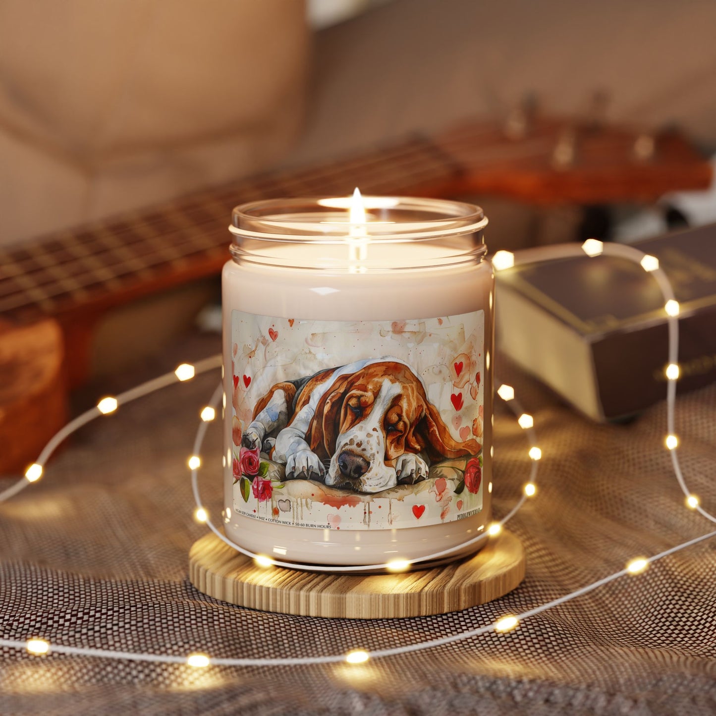 Cozy Basset Hound Candle – Pet Lover's Gift Idea