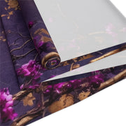 Dark Floral Table Runner | Purple, Gold, and Fuchsia Design (72" or 90")