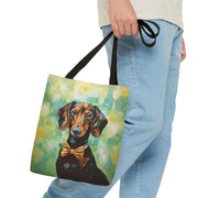 Dapper Dachshund Canvas Tote Bag – Artistic Eco-Friendly Companion