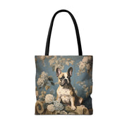 French Bulldog Floral Elegance Canvas Tote Bag, Stylish Gift for Dog Lovers