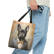 Frenchie Sophistiqué Tote Bag – Dapper French Bulldog Canvas Tote