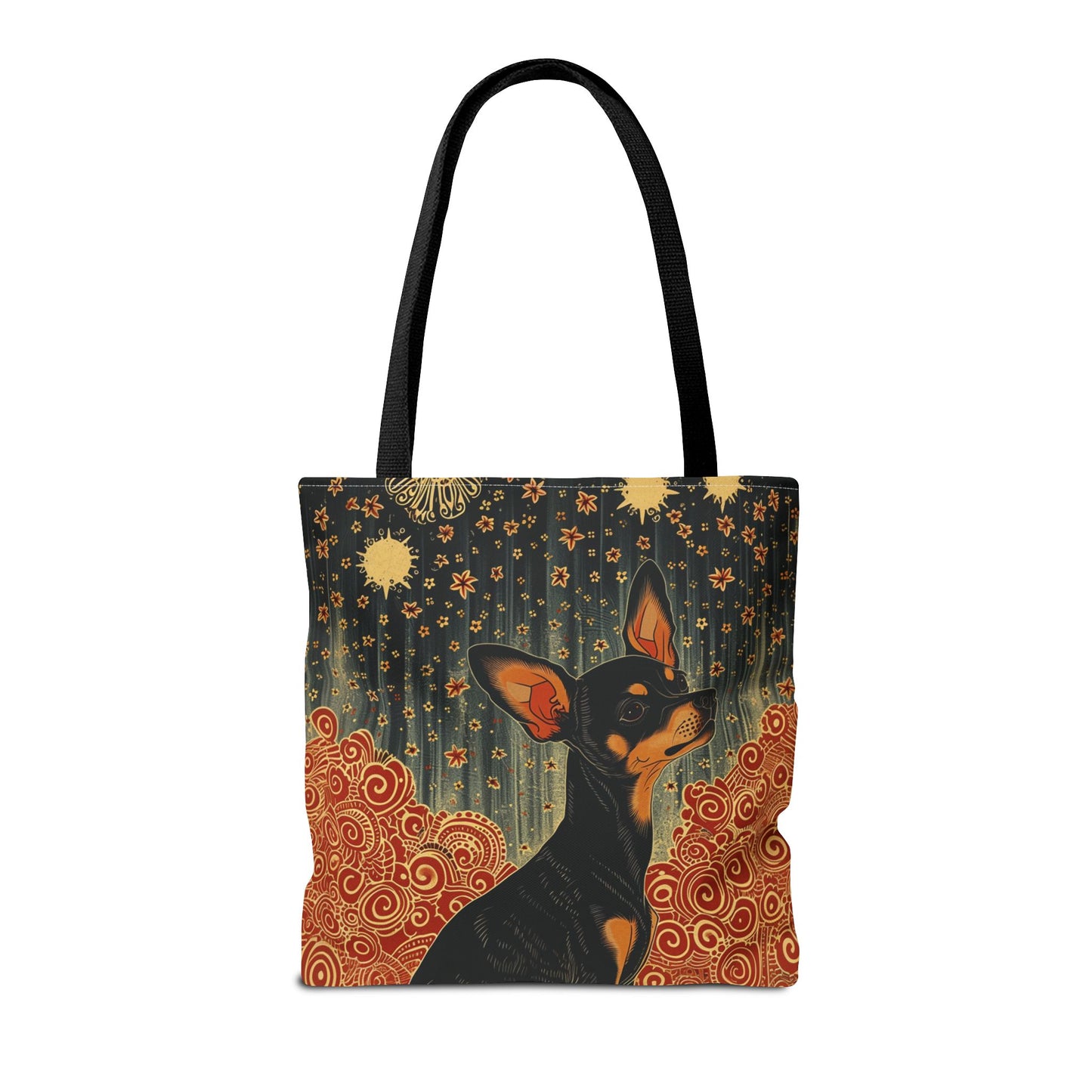 Charming Miniature Pinscher Tote Bag – Starry Night Art Design