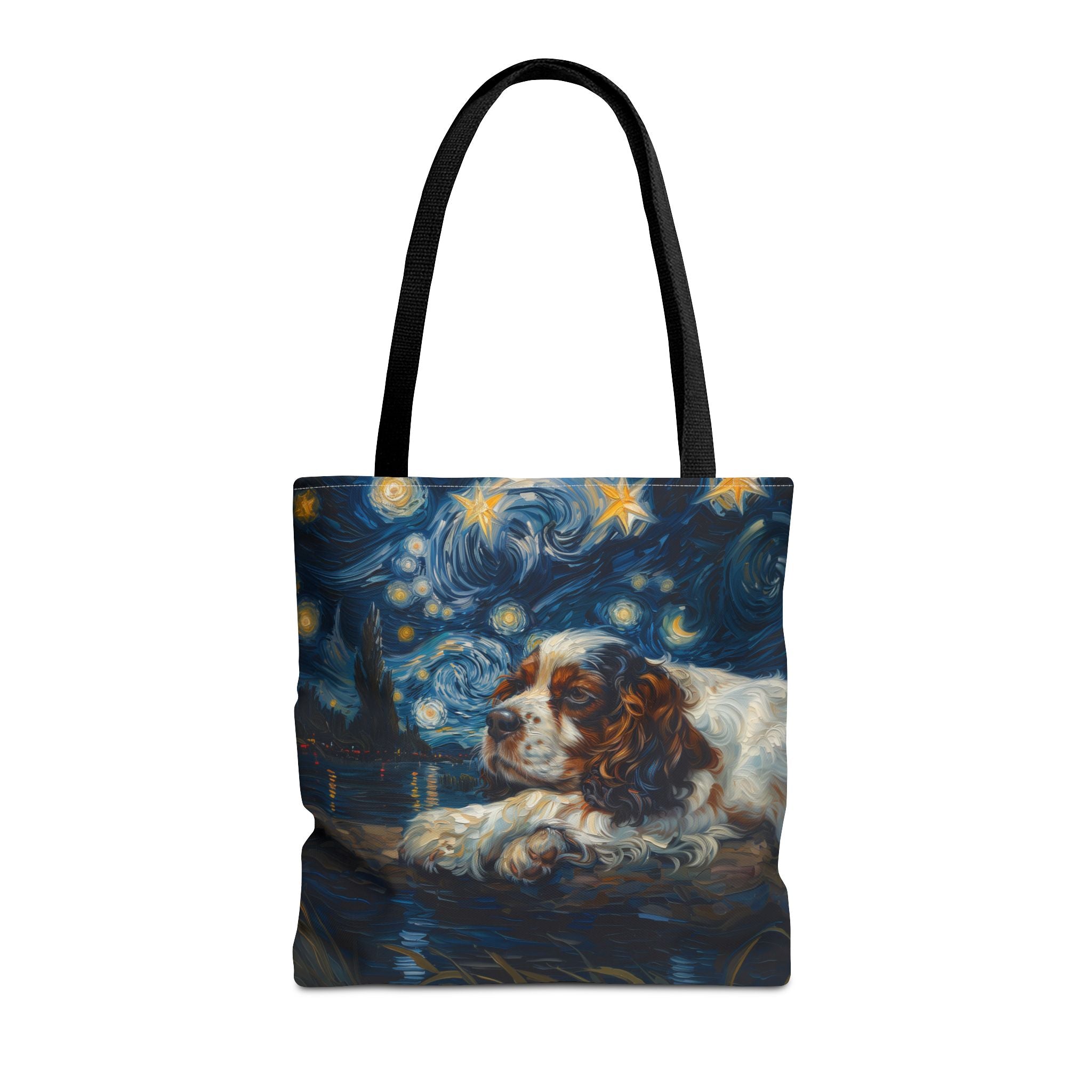 Cavalier King Charles Starry Night Artistic Tote Bag, Dog Lover Gift