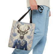 Dapper Deer Vintage Canvas Tote Bag, Elegant Nature Lover Gift