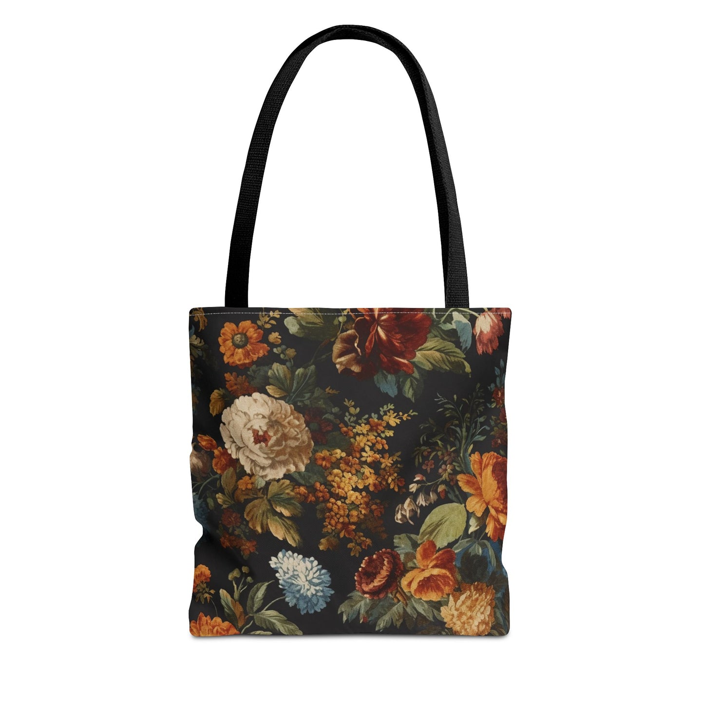 Elegant Autumn Floral Tote Bag, Eco-Friendly Canvas Shopping Bag