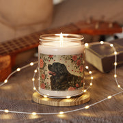 Newfoundland Dog Soy Candle - Vintage Floral Design Pet Lover Gift