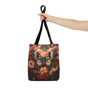 Butterfly Elegance Floral Tote Bag - Eco-Friendly Canvas Shopping Companion