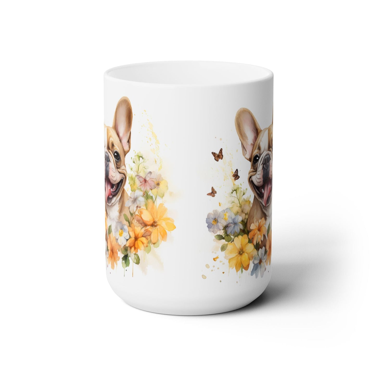 Frenchie Bliss Mug – Floral French Bulldog Coffee Cup Gift