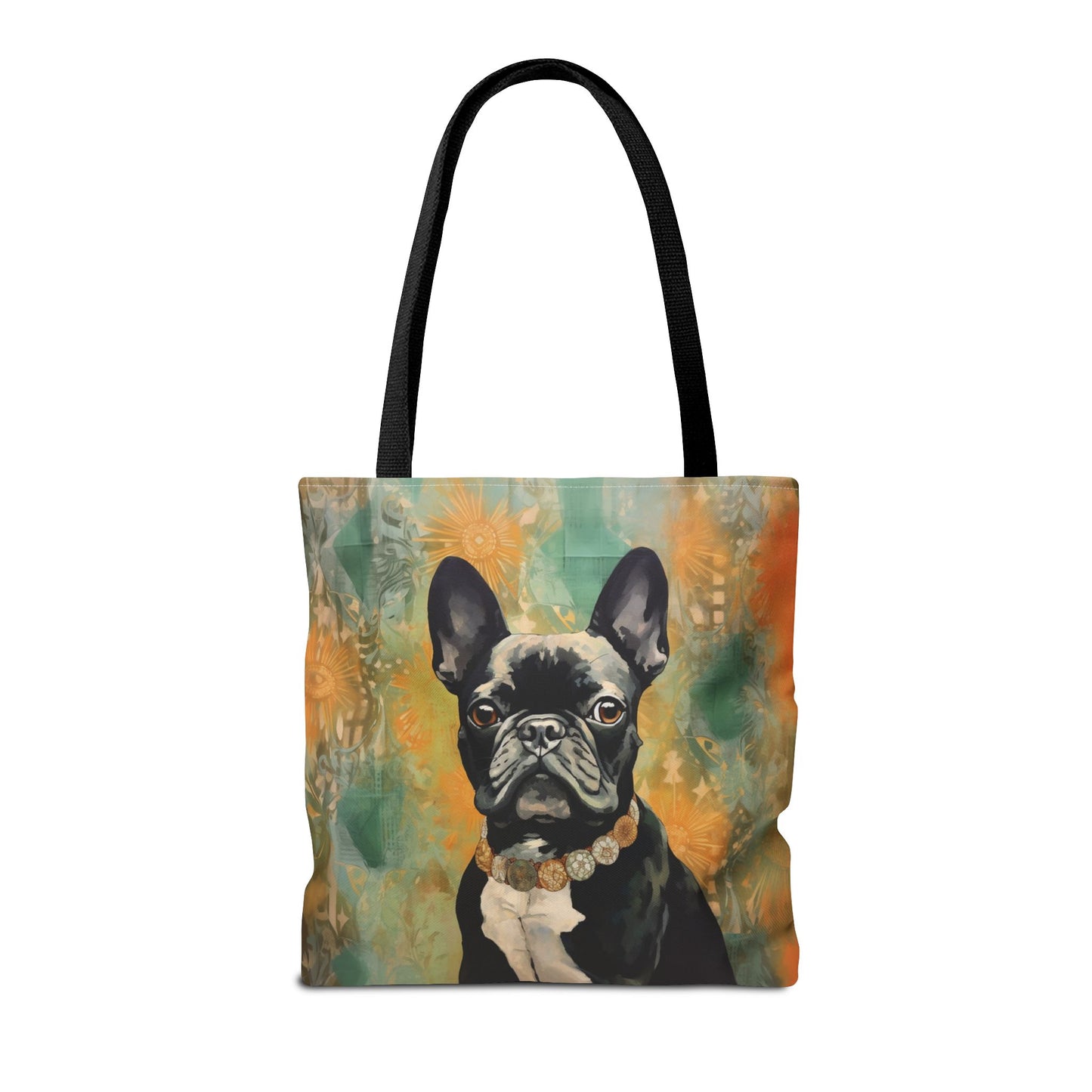 French Bulldog Charm Tote Bag with Vibrant Floral Design