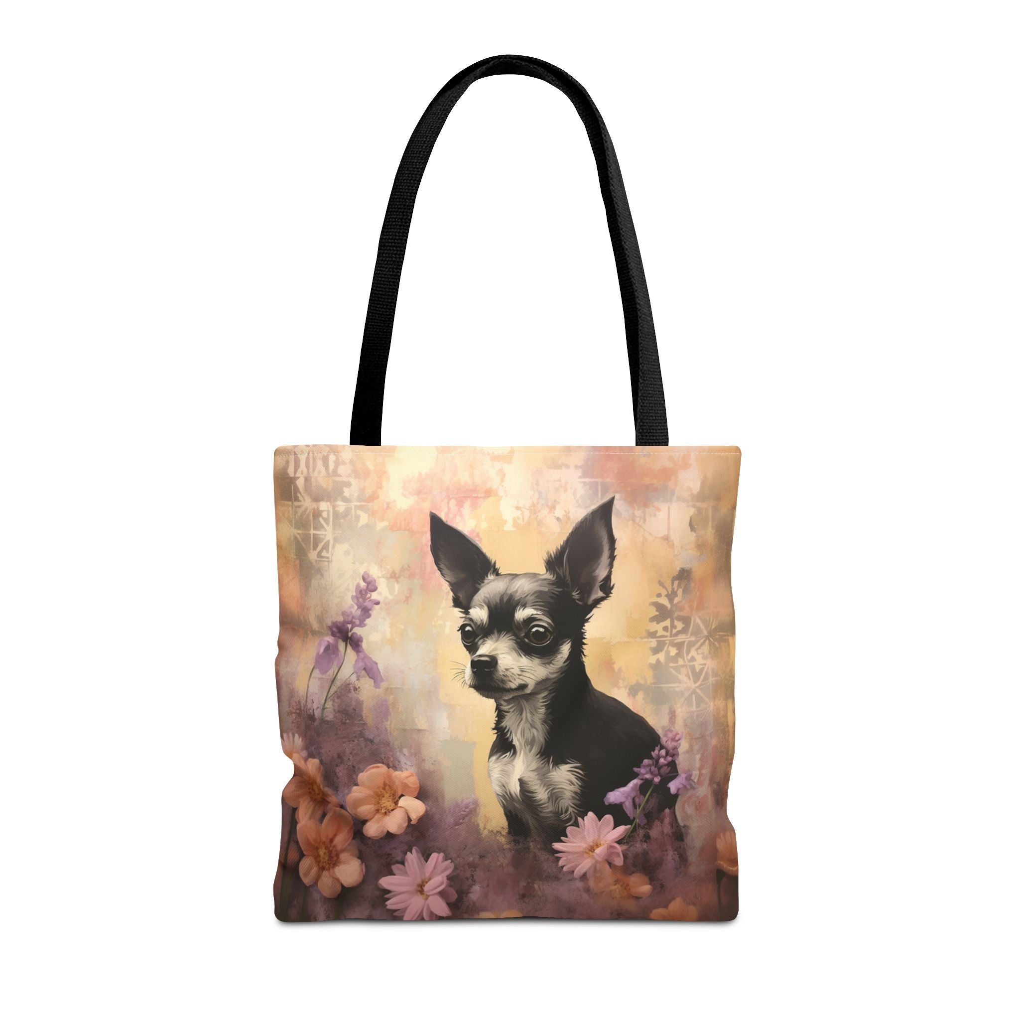 Charming Chihuahua Floral Tote Bag – Eco-Friendly Canvas Gift