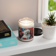 Maltese Dog Candle – Floral Art Pet Lover Gift