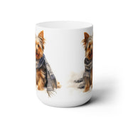 Cozy Yorkie Mug with Scarf - Yorkshire Terrier Lover Gift