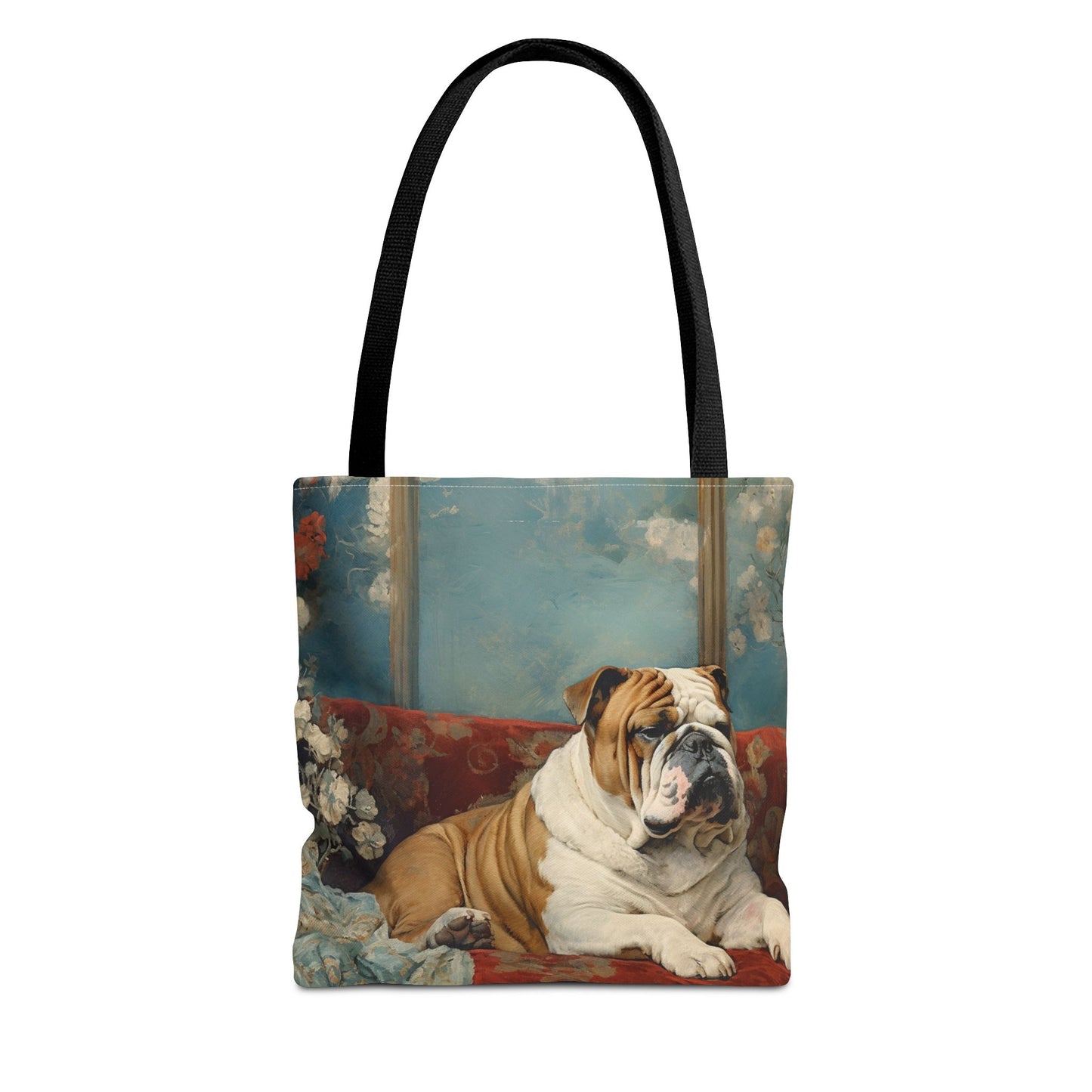 Refined Bulldog Art Canvas Tote Bag - Stylish and Eco-Friendly Gift