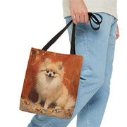 Pomeranian Charm Autumn Tote Bag, Eco-Friendly Dog Lover Gift