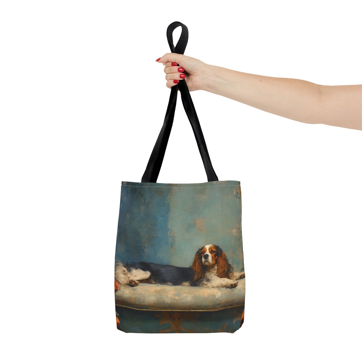 Regal Cavalier King Charles Spaniel Tote Bag, Classic Art Style Canvas