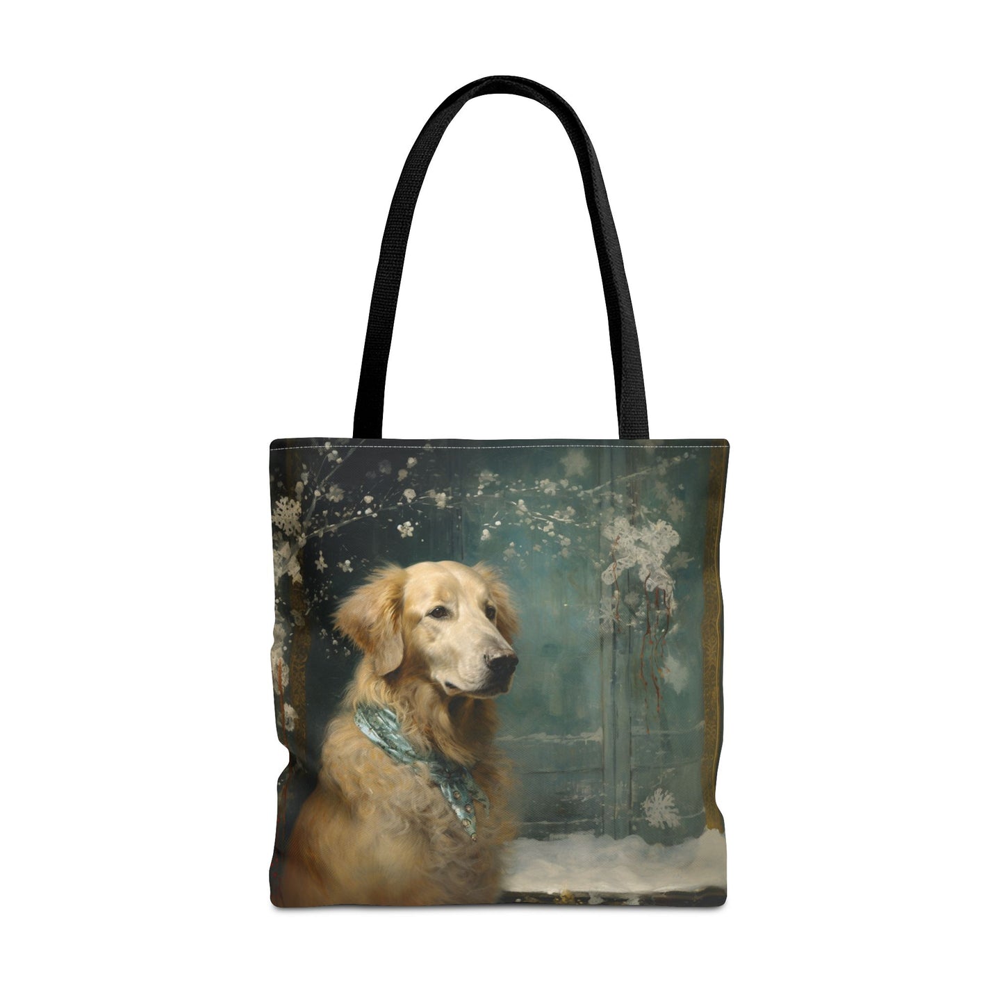 Golden Retriever Snowy Charm Tote Bag, Eco-Friendly & Reusable