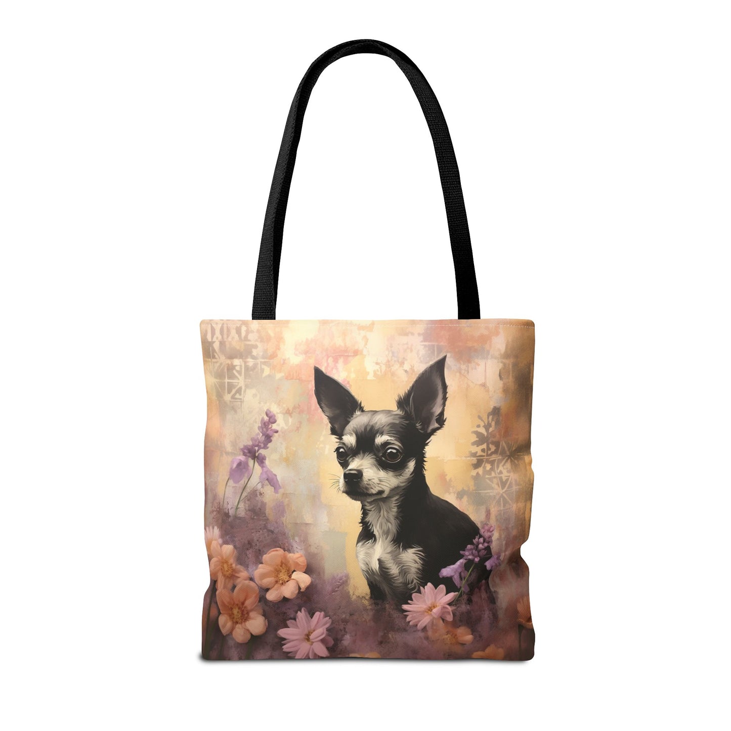 Charming Chihuahua Floral Tote Bag – Eco-Friendly Canvas Gift