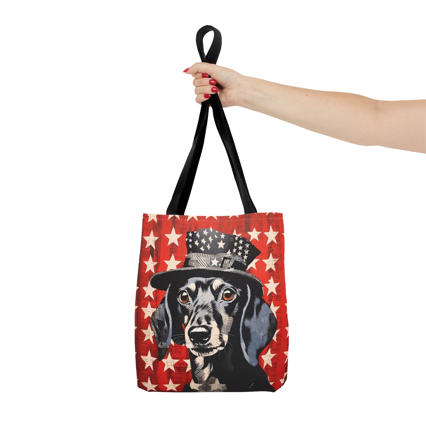 Patriotic Dachshund Market Tote Bag, Perfect for Dog Lovers