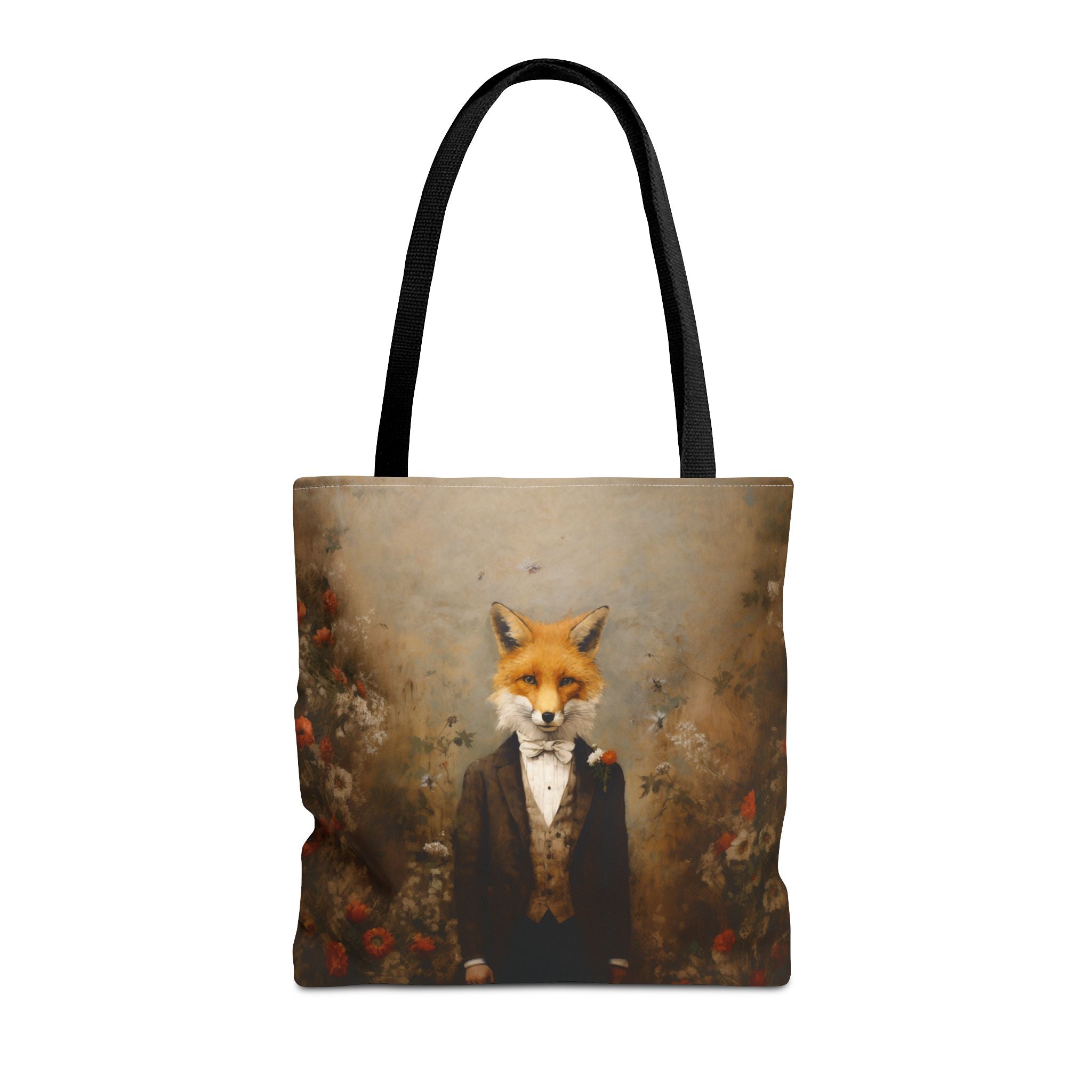 Elegant Fox Tote Bag - Vintage Art-Inspired Eco-Friendly Canvas Bag