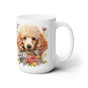 Poodle Paradise Floral Coffee Mug, Cute Dog Lover Gift