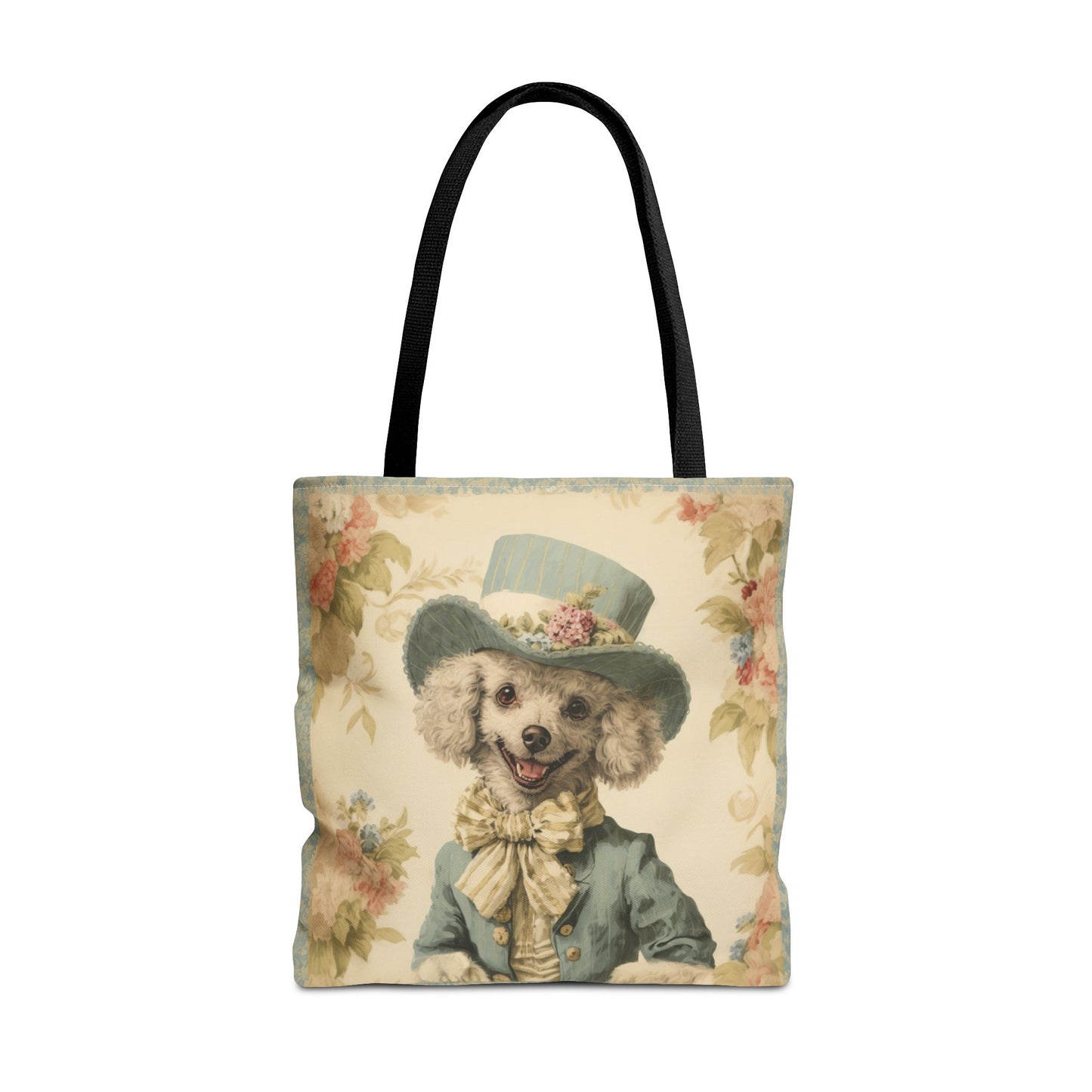 Poodle in Victorian Blue, Elegant Tote Bag for Dog Lovers