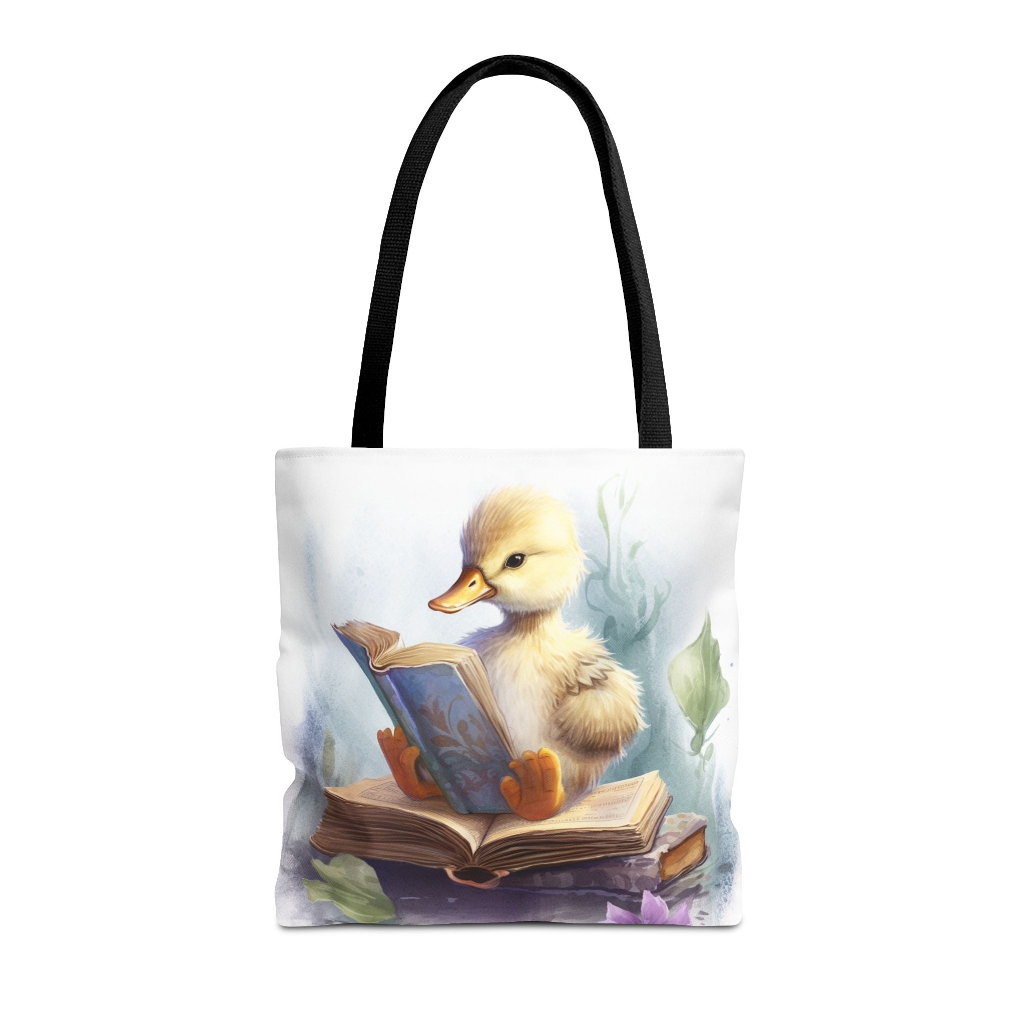 Whimsical Duckling Reading Tote Bag, Eco-Friendly Canvas Gift