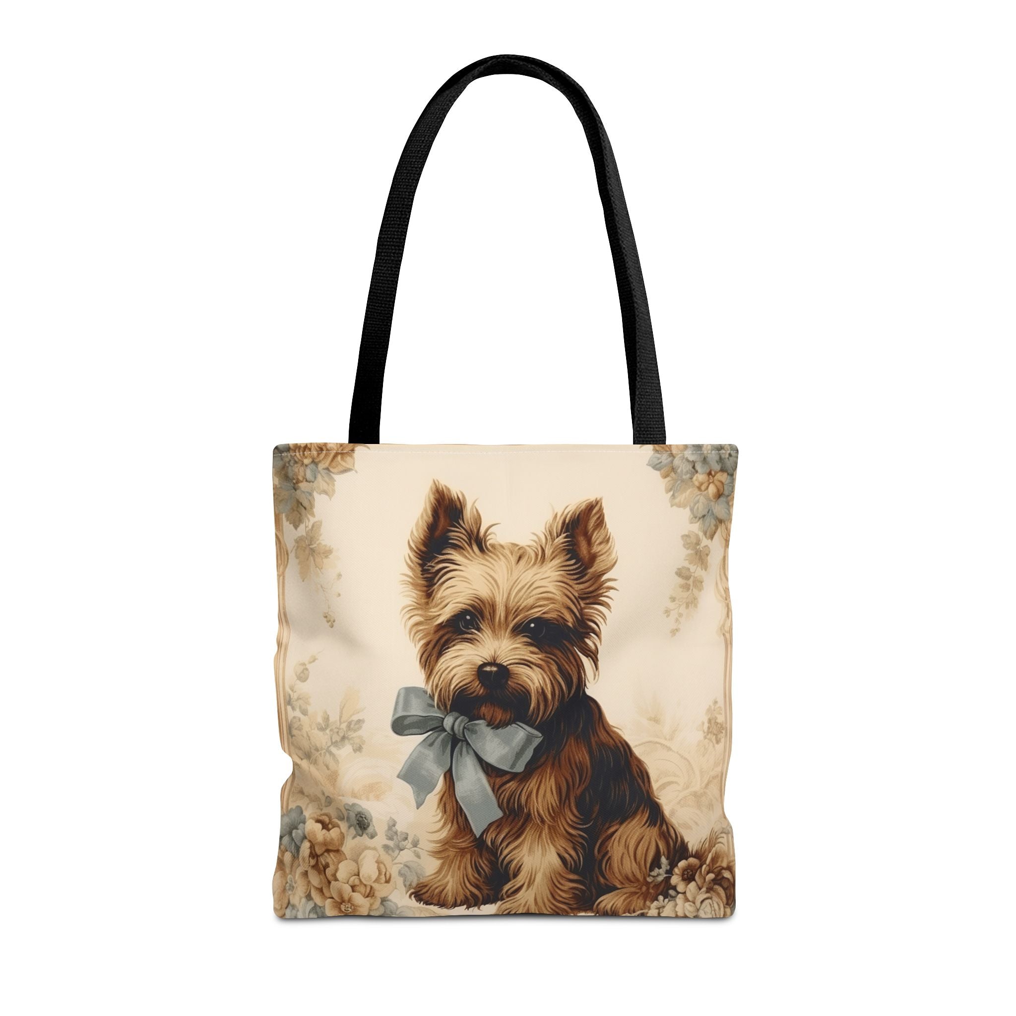 Yorkshire Terrier Tote Bag with Floral Design, Artistic Dog Lover Gift