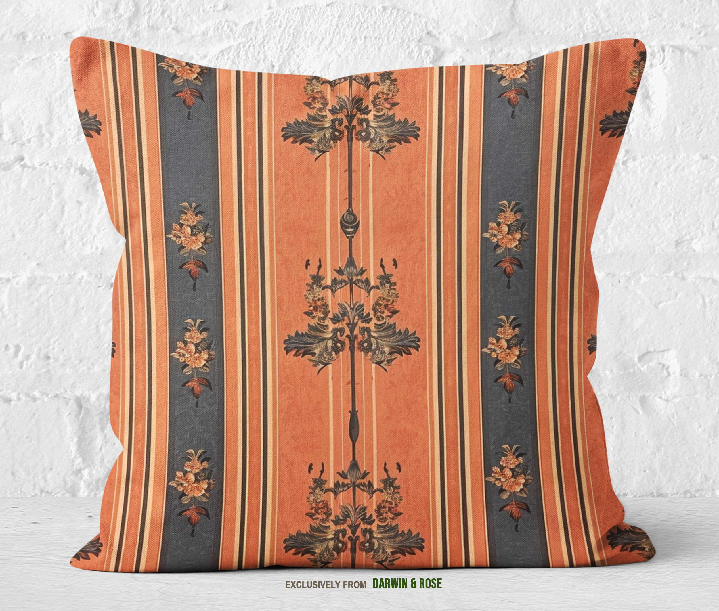Victorian Elegance Stripe Throw Pillow - Vintage Modern Decor Accent