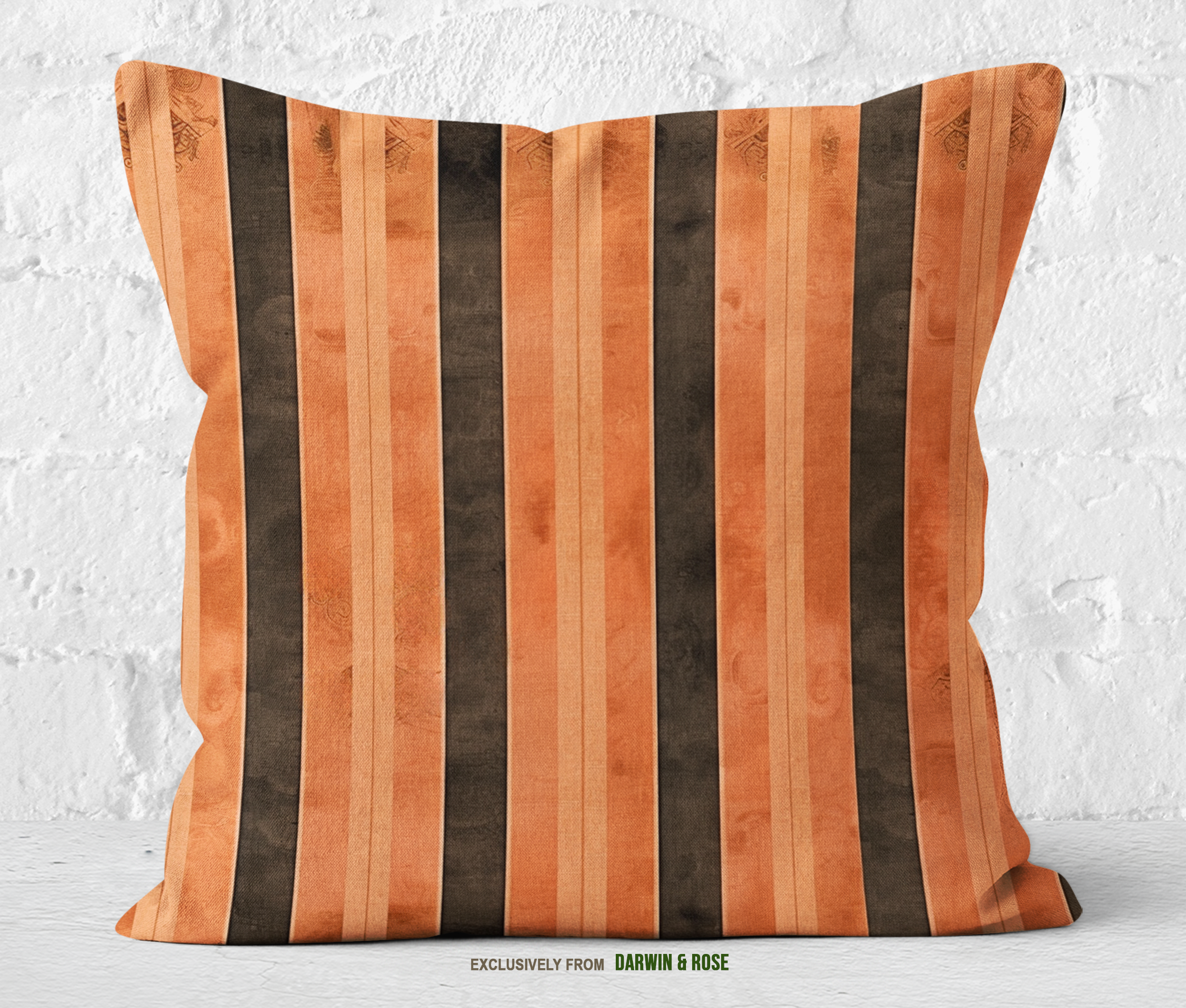 Harvest Stripe Elegance Throw Pillow – Rustic Fall Decor