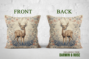 Elegant Woodland Deer Throw Pillow – Vintage Farmhouse Style